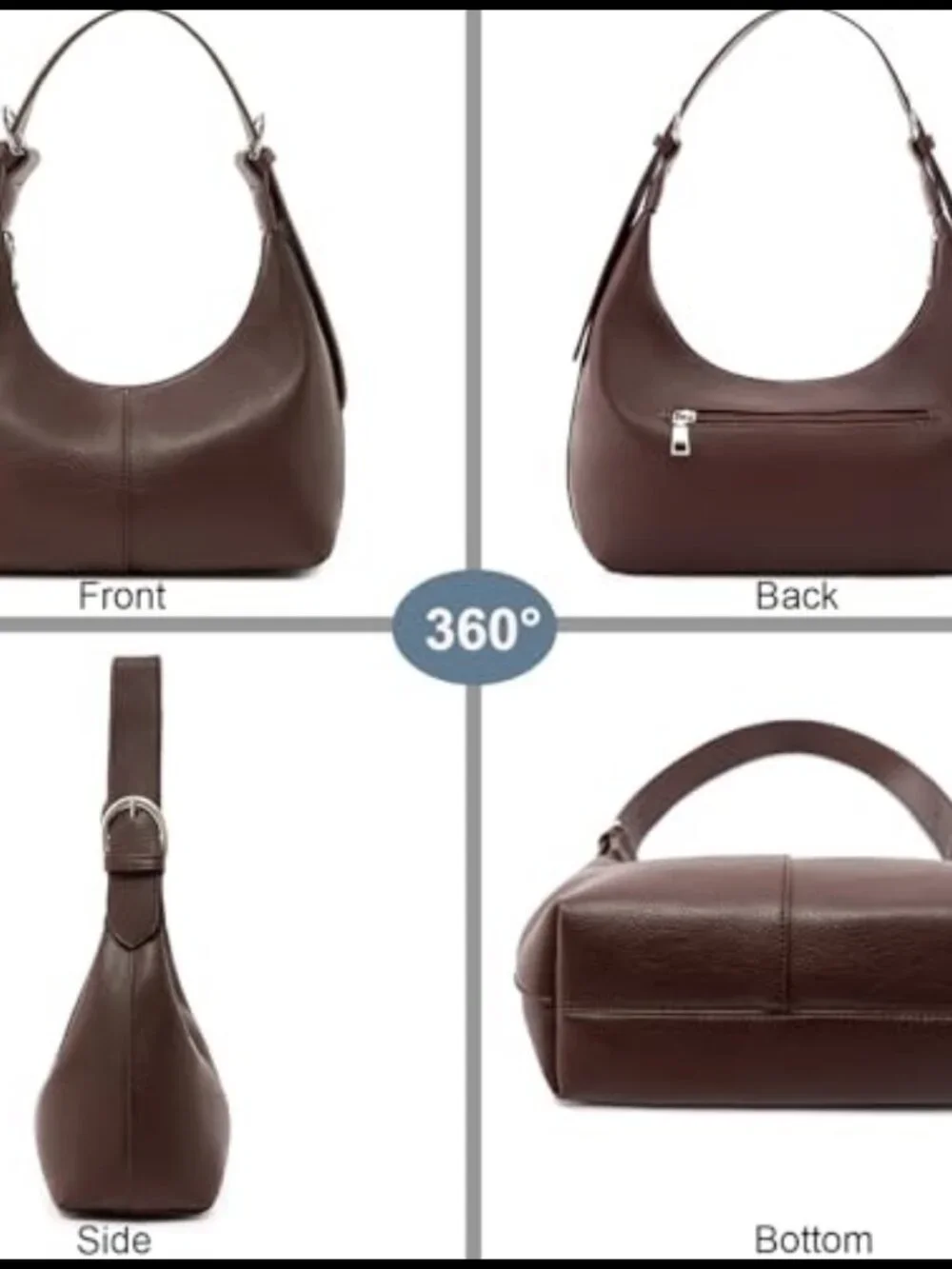 Women's Slouchy Hobo Shoulder Bag PU Leather Crossbody Purse